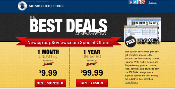 Newshosting Unlimited Usenet Deals