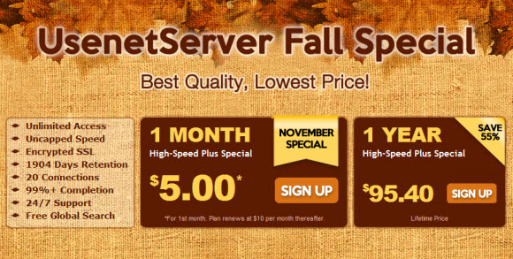 UseNetServer Fall Special